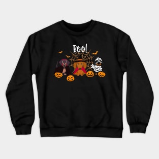 Halloween spirit  Dachshund dog Boo playful pumpkin Crewneck Sweatshirt